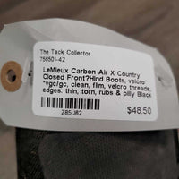X Country Closed Front?Hind Boots, velcro *vgc/gc, clean, film, velcro threads, edges: thin, torn, rubs & pilly