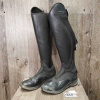 Synthetic Dress Boots, Zips *gc/fair, BROKEN LEFT ZIP, mnr dirt, creases, Threads: R