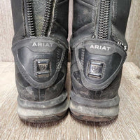Synthetic Dress Boots, Zips *gc/fair, BROKEN LEFT ZIP, mnr dirt, creases, Threads: R
