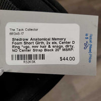 Anatomical Memory Foam Short Girth, 2x els, Center D Ring *vgc, mnr hair & snags, dirty, NO Center Strap