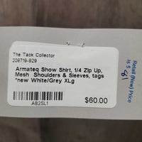 Show Shirt, 1/4 Zip Up, Mesh Shoulders & Sleeves, tags *new