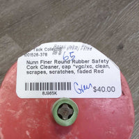 Round Rubber Safety Cork Cleaner, cap *vgc/xc, clean, scrapes, scratches, faded