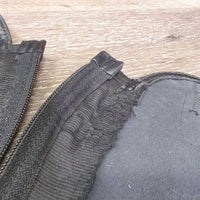 Synthetic Half Chaps, Back Zips *gc, clean & mnr dirty, rubs, pills & hair, v.puckered/stretched elastic