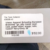 Schooling Euroseat Breeches *gc, pilly inside, seat: rubs, pulled seam, snags, rubs, faded?