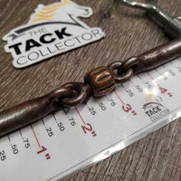 #751 Sweet Iron Double Jointed Western Bit, Dog Bone, Center Roller *vgc, clean, rubs, residue