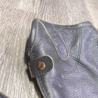 Leather Half Chaps, Back Zipper *gc, dirty, rubs, scrapes, inside shavings, faded