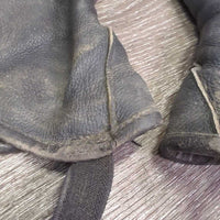 Leather Half Chaps, Back Zipper *gc, dirty, rubs, scrapes, inside shavings, faded