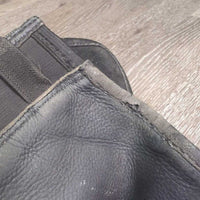 Leather Half Chaps, Back Zipper *gc, dirty, rubs, scrapes, inside shavings, faded