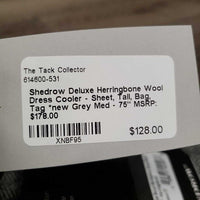 Deluxe Herringbone Wool Dress Cooler - Sheet, Tail, Bag, Tag *new