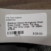 Deluxe Herringbone Wool Dress Cooler - Sheet, Tail, Bag, Tag *new