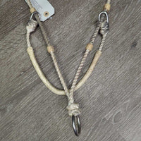 Stiff Lariat Sliding Headsetter - Tie Down Noseband, Rawhide wrapped *vgc, mnr rubs, dirt & stains