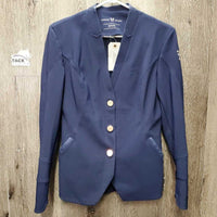 Show Jacket, leather? trim, garment bag *vgc, dirty