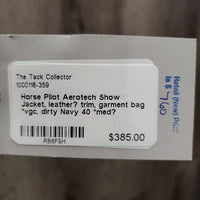 Show Jacket, leather? trim, garment bag *vgc, dirty