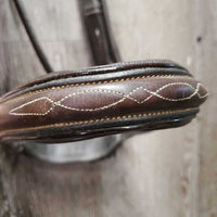 "Week Monday" FS Rsd Padded Monocrown Bridle, Rubber Reins *gc, NO Flash, dirty, Missing Logo, loose keepers, scrapes, bent, dent, stains, rubs
