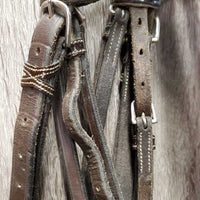 "Week Monday" FS Rsd Padded Monocrown Bridle, Rubber Reins *gc, NO Flash, dirty, Missing Logo, loose keepers, scrapes, bent, dent, stains, rubs