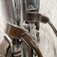 "Week Monday" FS Rsd Padded Monocrown Bridle, Rubber Reins *gc, NO Flash, dirty, Missing Logo, loose keepers, scrapes, bent, dent, stains, rubs