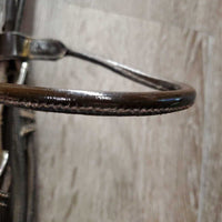 "Week Monday" FS Rsd Padded Monocrown Bridle, Rubber Reins *gc, NO Flash, dirty, Missing Logo, loose keepers, scrapes, bent, dent, stains, rubs