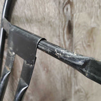 Stall Mount Metal Folding Saddle Rack *gc, dirt, scratches, scrapes, rust, sticker