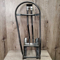 Stall Mount Metal Folding Saddle Rack *gc, dirt, scratches, scrapes, rust, sticker