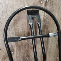 Stall Mount Metal Folding Saddle Rack *gc, dirt, scratches, scrapes, rust, sticker