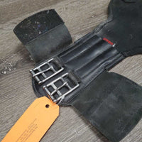 Elastic & Padded Neoprene Short Belly Girth, keepers *fair, v.torn, breaking & stretched elastic, cracking padding, film, stainm dirt