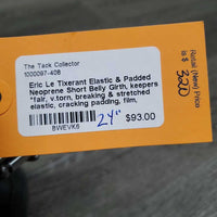 Elastic & Padded Neoprene Short Belly Girth, keepers *fair, v.torn, breaking & stretched elastic, cracking padding, film, stainm dirt