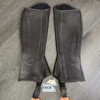 Leather Half Chaps, Back Zipper *xc/like new, clean & mnr dirty