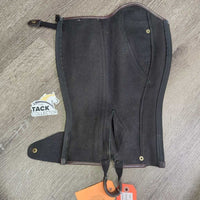 Leather Half Chaps, Back Zipper *xc/like new, clean & mnr dirty