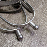 Ball End Spurs, Schockemohle? Soft Double Leather Spur Straps *vgc, clean, rubs, scrapes, dents