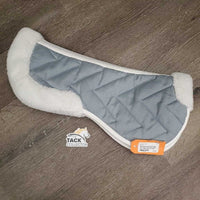 MicroSuede Half Pad, Mesh Spine, Fleece Rolled Edges *vgc, clean, mnr threads, hair & clumpy