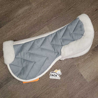 MicroSuede Half Pad, Mesh Spine, Fleece Rolled Edges *vgc, clean, mnr threads, hair & clumpy
