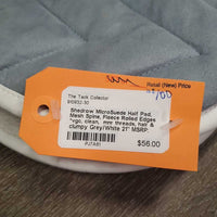 MicroSuede Half Pad, Mesh Spine, Fleece Rolled Edges *vgc, clean, mnr threads, hair & clumpy
