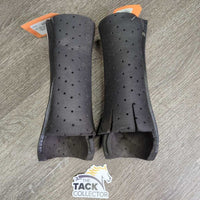 4 Closed Hard Foam "Porter Boot" Leg Guards, Mesh Bag *gc/vgc, clean & dirty, rubs, scrapes, rip, trimmed edges, 1-deep dent