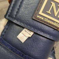 Closed Front & Hind Boots, Fleece, velcro *gc, repairs, older, clean, stains, clumpy, hairy, stretched elastic edges, hairy velcro