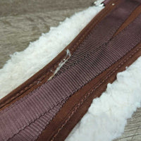 Cotton & Nylon Web Girth, Fleece, 2x els, D Ring, Clik Buckles *gc, clean, rubs, clumpy, thin & curled edges, stains, hairy