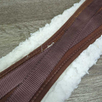 Cotton & Nylon Web Girth, Fleece, 2x els, D Ring, Clik Buckles *gc, clean, rubs, clumpy, thin & curled edges, stains, hairy
