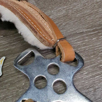 Adjustable Leather & Fleece Hackamore, chin strap *vgc, mnr hair, dirt, vet wrap