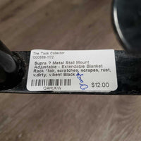 Metal Stall Mount Adjustable - Extendable Blanket Rack *fair, scratches, scrapes, rust, v.dirty, v.bent