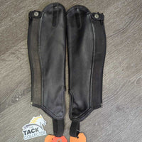 JUNIORS Synthetic Leather Half Chaps, Back Zipper *gc, v.dirty elastic, hairy, rubs