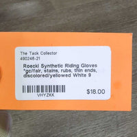 Synthetic Riding Gloves *gc/fair, stains, rubs, thin ends, discolored/yellowed