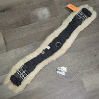Quilt & SheepSkin Short - Dressage Belly Girth, 2x Els, D Ring *vgc, clean, mnr clumpy, hairy, stains & holey spots