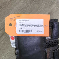 Mesh Closed Boots, velcro *gc, clean, hairy velcro, edge rubs, v.thick residue, faded