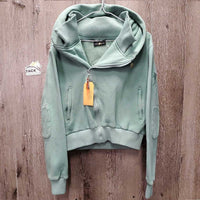 Hvy Thick Fleece "Cuddle" Hoodie Jacket, Zipper *gc, faded, rubs, v.pilly, shrunk?/wavy zip