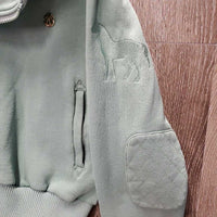 Hvy Thick Fleece "Cuddle" Hoodie Jacket, Zipper *gc, faded, rubs, v.pilly, shrunk?/wavy zip
