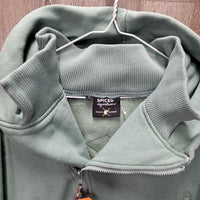 Hvy Thick Fleece "Cuddle" Hoodie Jacket, Zipper *gc, faded, rubs, v.pilly, shrunk?/wavy zip