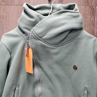Hvy Thick Fleece "Cuddle" Hoodie Jacket, Zipper *gc, faded, rubs, v.pilly, shrunk?/wavy zip