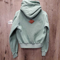 Hvy Thick Fleece "Cuddle" Hoodie Jacket, Zipper *gc, faded, rubs, v.pilly, shrunk?/wavy zip