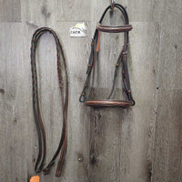 Rsd/FS Padded Bridle, Rsd/FS Braided Reins *xc/like new, clean, v.mnr rubs