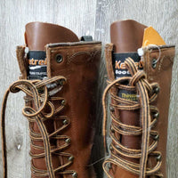 Winter Leather & Rubber Western Riding Boots, Pull out Liners, Laces *vgc/xc, clean, mnr rubs, scrapes, scuffs & rubs