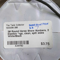 3# Round Horse Show Numbers, 2 Elastics *vgc, clean, split sides